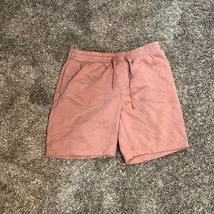 Light pink sweatpant shorts